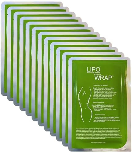 Lipo Applicator Parches Reafirmantes De Envoltura Corporal - Té Verde Y Algas Marinas | Anticelulíticos Para Abdomen, Cintura, Piernas Y Brazos (12 Envolturas)
