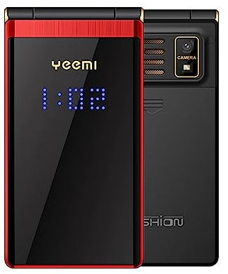 Telefono a Conchiglia per Anziani, Telefono Cellulare Sbloccato con Pulsante Grande Schermo da 2,8 Pollici, Batteria da 5900 MAh in Standby Lungo, Volume Alto, Doppia Scheda SIM, (Rosso)