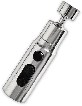 AquaVaria UK | 3 Function Kitchen Tap Spray Head Attachment | 360° Swivel Tap Extender for Sink | Spray Adapter | Replacement Sprayer (Silver)