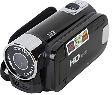 Annadue Videocámara con Cámara de Vídeo, Grabadora de Cámara Digital HD 1080P de 16 MP con Pantalla Giratoria TFT de 2,7 Pulgadas, Zoom Digital de 16X, Cámara DV con Cable USB (Black)