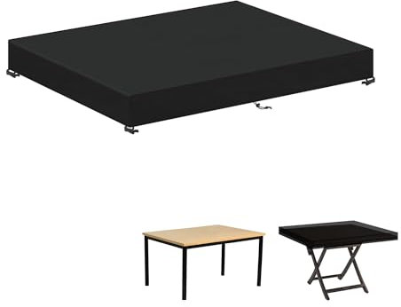LAMUNI Housse de Table de Jardin Rectangulaire Imperméable, Anti-UV pour Mobilier Extérieur, Couverture de Protection Bâche, 100x60x15cm