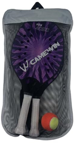 F Fityle 2X Raquetas de Tenis de Playa paletas de Tenis de Playa Agarre Antideslizante Raqueta de Tenis de Playa con Bolsa de Almacenamiento para Parque Patio, PÚRPURA