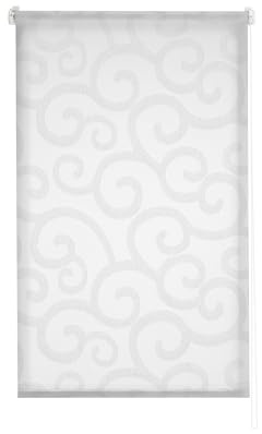 Estoralis | Ornella | Estor Enrollable Diseño Moderno | Visillo Translúcido | Color Blanco/Gris | 140 x 255 cm (Ancho/Alto) Tamaño Tela 137 x 250 cm | Estores para Ventanas y Puertas