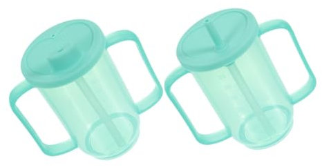 FRCOLOR Gobelet D'hôpital Ergonomique Anti-fuite Pour Personnes Âgées Lot De 2 Anse Pour Hydratation En Convalescence Gobelet à Paille Usage Quotidien Sécurité Renforcée