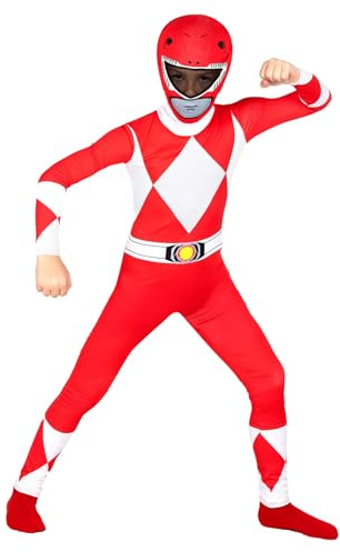 Morph Kids Röd Hjältedräkt för Barn - Utklädningskostym för Halloween, Kostymfest, Karneval & Temafest