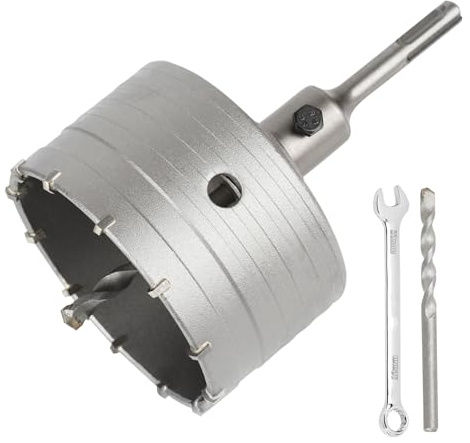 SUQIN Sierra Corona Perforadora Hormigon Ø 100 mm+110mm SDS Plus Adaptador Corona Perforadora Hueca,Corona Hormigon Para El Montaje De Tomas De Corriente Empotradas En Hormigón Paredes De Ladrillo