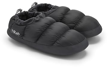 Rab Down Hut Slipper - Lightweight Warm Slippers for Skiing & Mountaineering - Black - Small