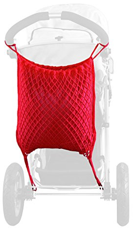 sunnybaby 12176 Filet de courses universel pour poussette avec brise-vue/doublure intérieure pratique, fermeture d'ancrage universelle, couleur : rouge, fabriqué en Allemagne