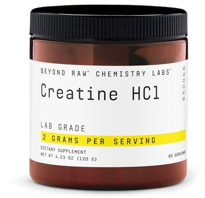 BEYOND RAW Creatine HCl Powder, Science Backed, Lab Grade, Creatine for Women & Men, Muscle Strength, Energy Production, Athletic Performance, Cognitive Support, Cellular Hydration, 60 Servings