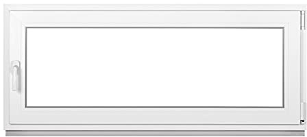 Finestra per cantina di alta qualità di Fenstiger – Finestra in plastica bianca (larghezza x altezza) 110 x 40 cm – Finestra del garage/giardino finestra (larghezza x altezza) 110 x 40 cm 3 vetri