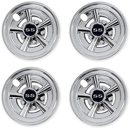 NOKINS Golf Cart SS Wheel Covers Hub Caps for Most Golf Carts 8 inch(Set of 4)