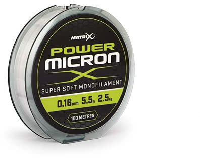 Matrix Power Micron X 0.16mm - 5.5lb 100m accurate dia. Low Viz Hooklength and Pole Rig Fishing Line