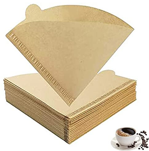 Lanjue 200PCS Coffee Filter Papers, 4.1x5.5inch Disposable Unbleached Cone Filter Papers for Coffee Dripper Pour Over Coffee Maker (1-2 Cups)