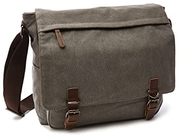 FANDARE Retro axelväska herr segelduk arbetsväska messengerväska axelväska passar 30 cm bärbar dator herrväska att hänga för resor skola högskola arbete utomhus skolväskor