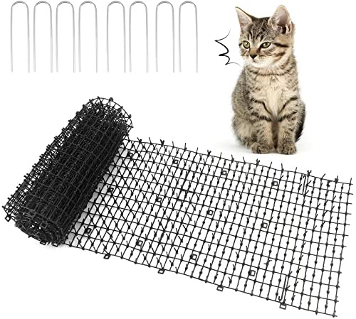 GENCAM Griglia per spine, spaventapri, spaventapri, per giardini esterni, barriera di animali, con 8 mollette da giardino (30 x 400 cm)