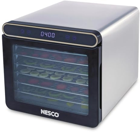NESCO FD-7SSD Digital Food Dehydrator for Beef Jerky, Dried Fruit and Dog Treats, 7 Stainless Steel Trays, Silver
