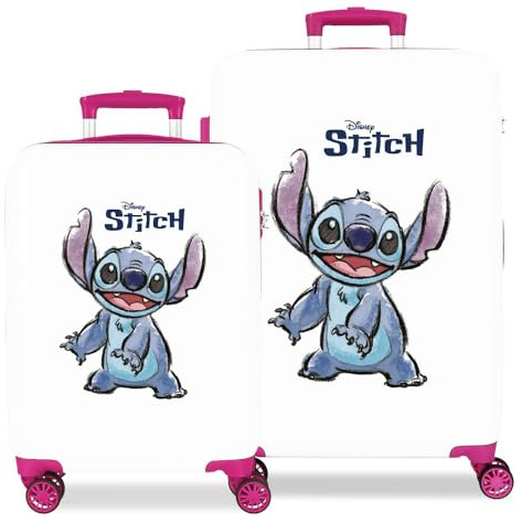 Disney Adorable Stitch Bagagli- Set di bagagli Bambine e ragazze Bianco/ Rosa