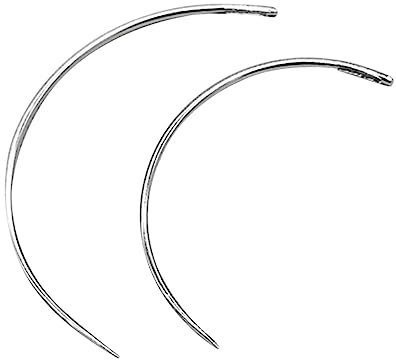 NUOBESTY 50 Piezas Agujas Curvas Tipo C Para Coser Cuero a Mano Metal Con Ojo Grande 2.0 Y 2.5 Pulgadas Para Reparación De Tapicería Manualidades Y Proyectos De Costura