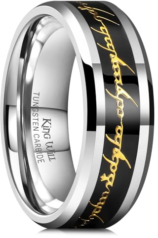 King Will Alliance en carbure de tungstène pour homme - 8 mm - Polie et confortable, V 1/2(64.64mm), Tungstène Carbure de tungstène, Aucune pierre précieuse