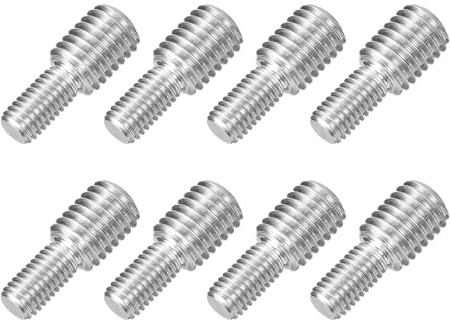 QUARKZMAN M8x15mm a M12x15mm Barre Filettate a Doppia Estremità, 8Pz Vite a Doppio Filetto In Acciaio Inossidabile 304 Bulloni a Doppia Testa per Montaggio Mobili Macchinari Fissaggio