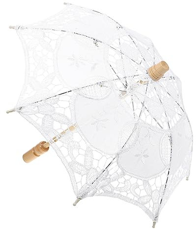 BESPORTBLE Spitzenschirm Mit Holzgriff Für Hochzeit Bühnenkostümaccessoire Fotorequisite Leicht Und Tragbar