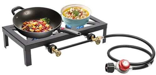 Double Burner Camping Stove, Portable Camping Gas Stove 8000W Gas Hob Gas Cooker Camping, for Restaurant Catering, Patio Camp BBQ
