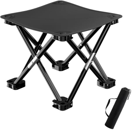 Folding Stool,Camping Stools,Collapsible & Stable with Carry Bag, Fishing Seats,Foldable Chairs Outdoor Backpack Garden Stools,Lightweight Perfect for Picnics,Fishing & Hiking 33 * 33 * 33cm（1PCS)