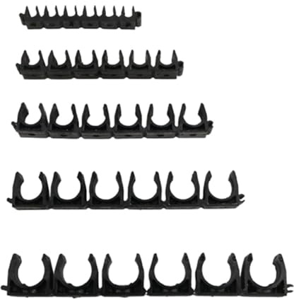 MEXEWORD 1 Abrazadera de Tubo de 4, 6, 8, 10 y 12 mm, Soporte for Tubo de Agua, Conector de Manguera Blanda, Accesorios de Abrazadera, Clip.(Negro,8mm)