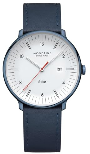 Mondaine Unisex analog schweizisk kvartsurverk klocka med läderarmband MLE.41910.LQV