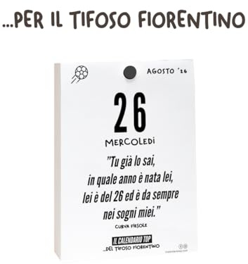 Il calendario DEL TIFOSO FIORENTINO 2026| Un anno di Emozioni Ricordi e Aneddoti | Inserto | In Confezione Regalo | cm 10x14 | Made in Italy