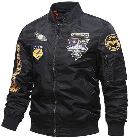 Generisch Chaqueta bomber de moto para hombre, chaqueta de motero, chaqueta de ocio, chaqueta de béisbol ligera para otoño y primavera, chaqueta deportiva, chaqueta de aviador, ropa de calle, chaqueta