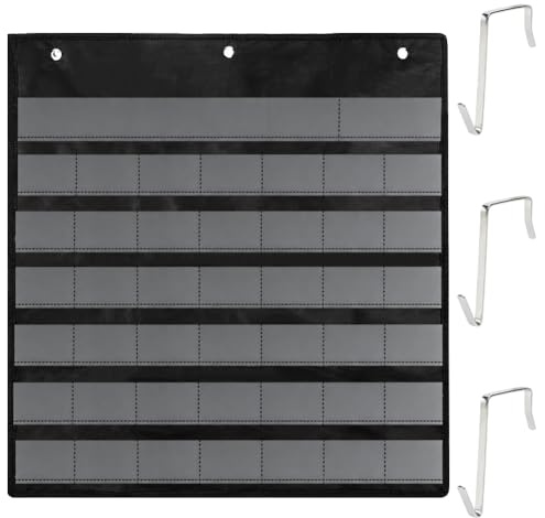 AHANDMAKER Calendrier de salle de classe, tableau de poche rectangulaire noir avec tissu durable pour fournitures pour enseignants, maternelle, école maternelle, décoration murale, tableau uniquement