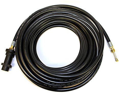 Equip2clean Flexible Drain Unblocker Hose for Pressure Washers | 7 Metres | Compatible Fit for Karcher K Series Jet Washer | Jetting Hose with Wiggly Nozzle | Forward & Rear Jets for Drain Clearing
