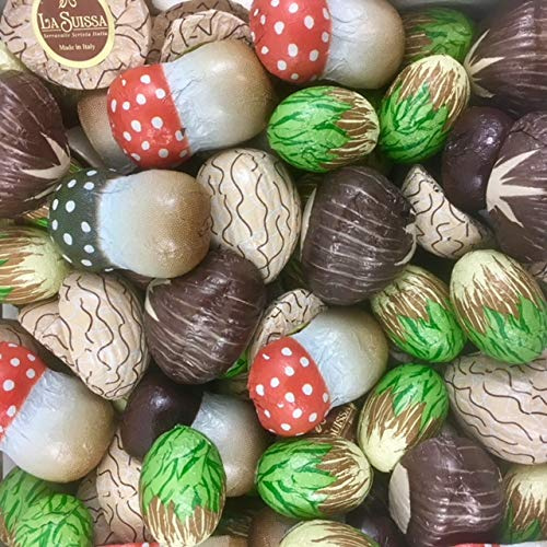 Cioccolatini Sapori del Bosco La Suissa Kg 1 - Praline assortite di Cioccolato al Latte e Fondente ripiene nei gusti Nocciola, Noce e Castagna - senza glutine