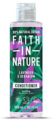 Faith In Nature 300ml Natural Lavender & Geranium Conditioner, Soothing, Vegan & Cruelty Free, No SLS or Parabens, For Normal to Dry Hair
