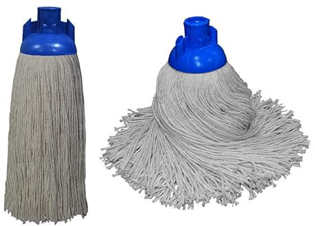 MAQA 1 pz Mocio lavapavimenti professionale 240 gr, ricambio mop in cotone a filo tagliato 26 cm, Mop pavimenti