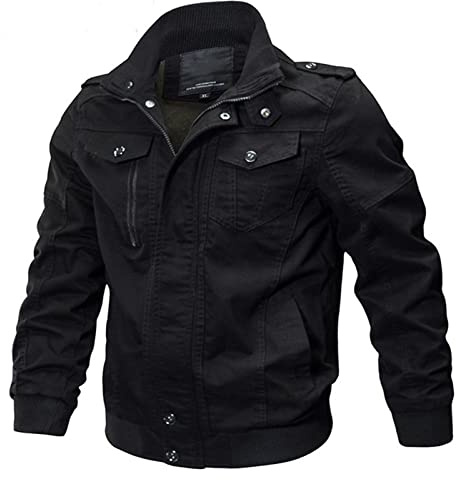 Innerternet Chaqueta de forro polar para hombre, chaqueta de caza con cuello alto, sudadera para exteriores, chaqueta de bombero, chaqueta fina y ligera, chaqueta de campo con cremallera de manga
