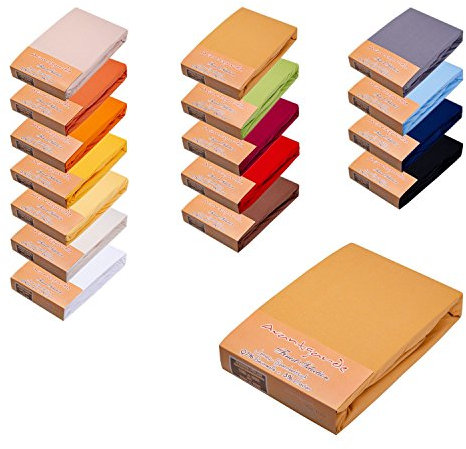 AVANTGARDE Premium SPANNBETTLAKEN √ 180x200cm - 200x220cm √ hoher 40cm Steg √ auch für Wasserbett und Boxspringbett √ Spannbettlaken sehr Gute 195g/m² √ 97% Baumwolle / 3% Elasthan √ (Bronze)