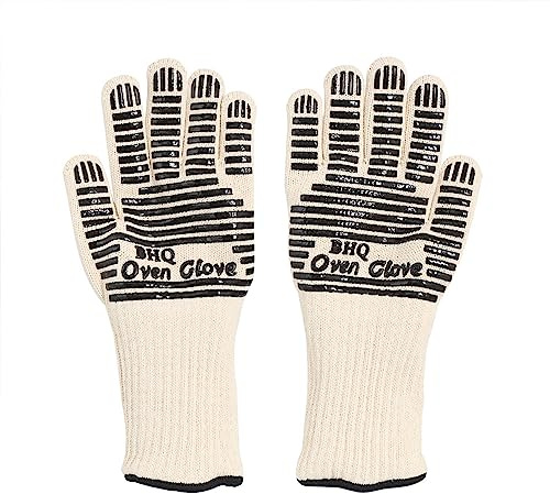 VIP Pioneer Safety Calor 1 Pair 33cms Length BBQ Gloves Heat Resistant Oven Mitts Gloves Kitchen Non-Slip Potholder Barbecue Accessories for Cooking Baking Weber Charcoal Briquettes Pizza, 33cms