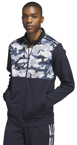 adidas Men's Essentials Camouflage Tricot Track Jacket, Ink, Medium