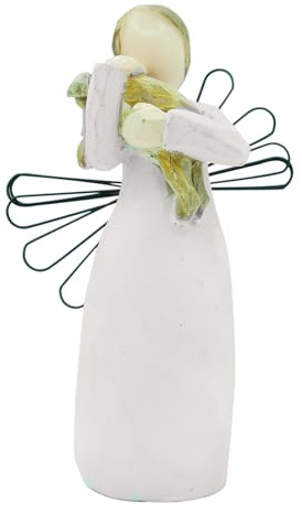 Molyorch Figura Ángel Esperanza, Figura de Ángel con Perro, Figura de Ángel Pie, Figuras Ángel Guarda, para Decoración Moderna, Escritorio de Oficina, Adornos de la Habitación