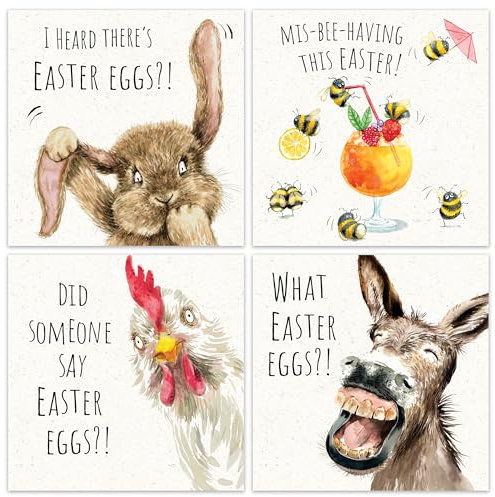Twizler Lustige Osterkarten 6-6 verschiedene humorvolle Designs - Frohe Ostern Karten Multipack - Lustige 6er Pack Osterkarten
