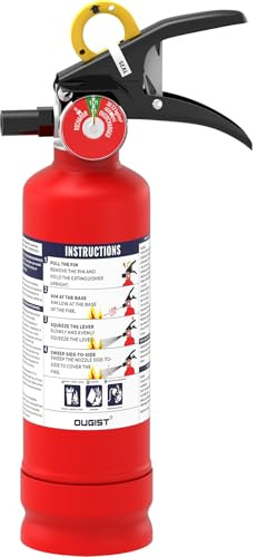 Ougist ABC Fire Extinguisher for Home & Vehicle - 2.5 lb 1-A:10-B:C Rated, Dry Chemical Fire Safety with Quick-Release Handle, Certified for Kitchen/Car/Boat Use-Model FF1KG