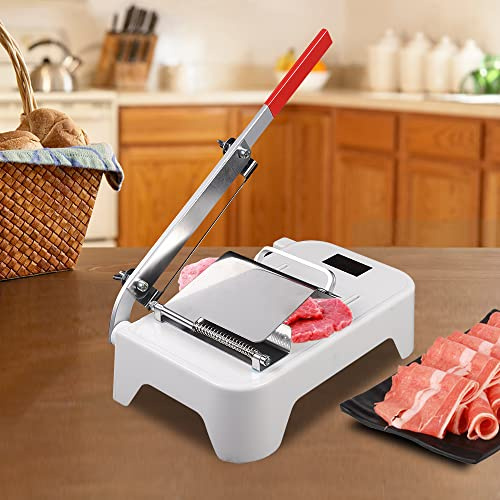 OMGGYER Frozen Meat Slicer, Meat Slicer, All-purpose Slicer, Manual Meat Slicer, Stainless Steel Meat Cutting Machine for Freezing Beef, Bacon, Salami, Ham