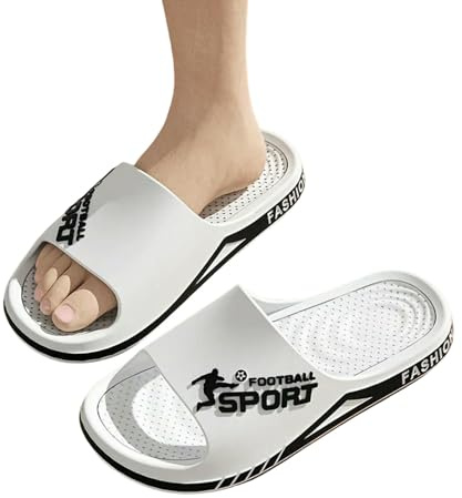 YIMAISZQ Ciabatte Uomo Pantofole da Estate PVC Morbide Sport All'aperto Spessore Antiscivolo Fresche Spiaggia Bagno Sandali Casa-bianco-46-47