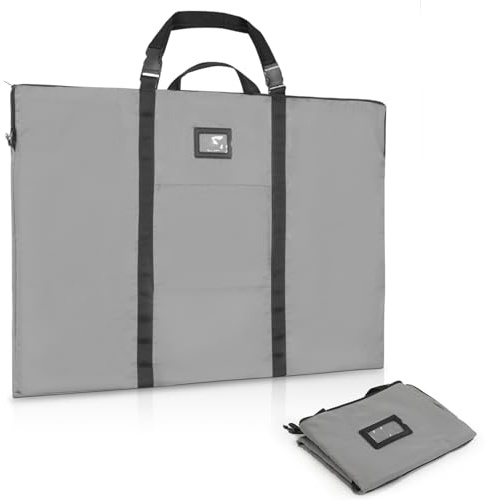 GNEGNI LIFE Borsa portafoglio leggera per artisti, 61 x 91,4 cm Cartellina con impugnatura e tracolla rimovibile, morbida per opere d'arte, per tele incorniciate A1/A2, grigio., A1