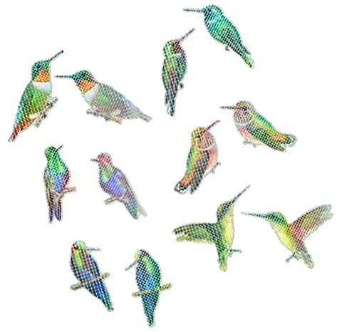 MUELODSIC Pegatinas Colisión para Ventanas con Diseño de Colibríes Coloridos Adhesivos Decorativos Reutilizables y Resistentes para Protección de Aves y Decoración del Hogar