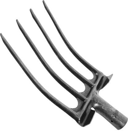 YOSADIER Fourche à Bêcher en Acier 4 Dents pour Jardinage Agricole Ameublir Et Retourner Le Sol Tête De Fourche Robuste Et Remplaçable pour Préparation Terrain Et Désherbage