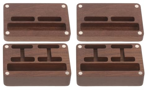 DRESSOOS 2-pack manschettknappsask: Liten manschettknappsask - Smyckeförvaring för manschettknappar och slipsnålar med magnetisk stängning - Förvaringsask i valnötsträ för resor och presenter