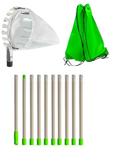 TOWARDSNAN Raccoglitori di frutta multiuso con manico telescopico raccogli frutta con sacchetto di cotone Pratico attrezzatura da raccolta da giardino Attrezzatura da raccolta da giardino